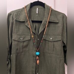 Brand new long sweater beads chain necklace with beads tassels J007